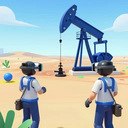 metaverse oil and gas company rpg game, virtual reality, 1 9 8 1, vaporwave