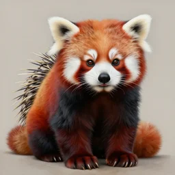 highly detailed painting of an anthropomorphic anthropomorphic red panda porcupine creature by william turner, by greg rutkowski, by william constable, photorealism, 4 k resolution