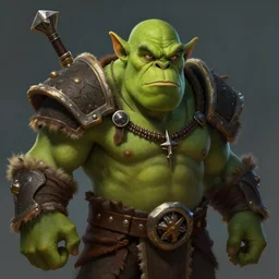 Portrait of a Green Angry Orc from Warcraft, high fantasy, matte painting, trending on artstation, artstationHD, artstationHQ