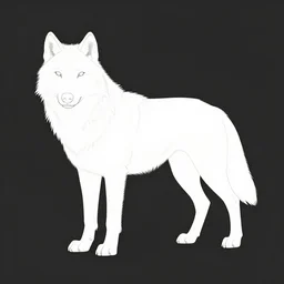 professional digital art of a full-body outline of a wolf, proportional, very simple, no color, high quality, HD, 8K,