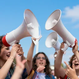megaphones. megaphones, megaphones!