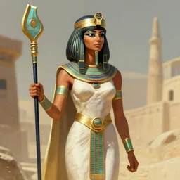 egyptian woman tan skin in armor, priestess, high fantasy, by john berkey, by peter mohrbacher, digital art, concept illustration, trending on artstation