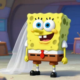 spongebob, married generated by artificial intelligence, 8K UHD, trending on artstation, extremely detailed