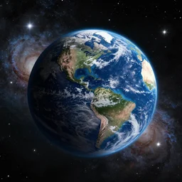 planet earth with bowling ball shape seen from space, universe, stars, galaxy, space aesthetic n - 4