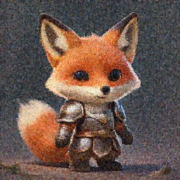cute anthropomorphic Fox using Warrior Armor from D&D, ultra wide lens shot , tiny, small,  short, cute and adorable, pretty, beautiful, DnD character art portrait, matte fantasy painting, DeviantArt Artstation, by Jason Felix by Steve Argyle by Tyler Jacobson by Peter Mohrbacher, cinematic lighting