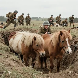 authentic world war ii photo of my little ponies in the trenches