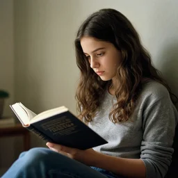 a girl reading a book, by Emmanuel Lubezki