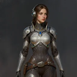a digital painting of a beautiful woman in sci - fi / fantasy attire in the style of joseph michael linsner