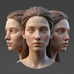 3 d face portrait of a goddess by beeple, octane render
