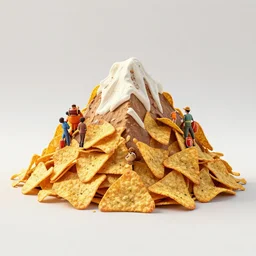 Mountain made of nacho, concept art by Noah Bradley, Darek Zabrocki, Tyler edlin, Jordan Grimmer, Neil Blevins, James Paick, Natasha Tan, highly detailed, ultra detailed, ultra realistic, trending on artstation