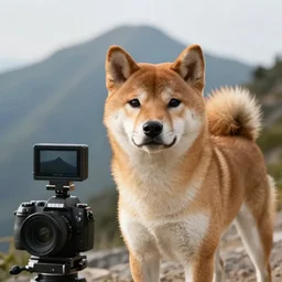 award winning wildlife closeup photography of a shiba inu on a mountain, wildlife photography by Paul Nicklen, perfect lighting, national geographic, BBC documentary, professional, high quality camera, lots of detail, crisp lighting