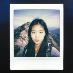 ( polaroid ) 3 d render film still portrait of a 1 9 5 0's adventurer hiker girl atop a big mountain, closeup at the faces, finely detailed features, perfect art, water, terror, gapmoe yandere grimdark, trending on pixiv fanbox, painted by greg rutkowski makoto shinkai takashi takeuchi studio ghibli, akihiko yoshida, render man