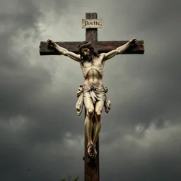 jesus on the cross in hell
