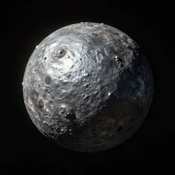 an asteroid shaped like a metal sphere