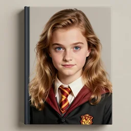a harry potter book, the cover art is an image of emma watson facing voldemort