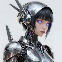 a portrait of a cyberpunk geisha mecha, scifi, smooth, intricate sci fi panels made of metal, elegant, highly detailed panel cuts, greeble detail, caustics and refraction, neon glowing eyes, digital painting, artstation, concept art, high tech fantasy, sharp focus, illustration, art by marco plouffe arstation and Riot Studios and Blizzard Studios