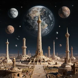 list of ancient stations, cosmic weapons, colossal space constructions and engineered artificial moons, solid background