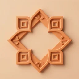 minimalist abstract islamic art, 8k, 3d, ochre colour pallet