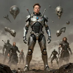 beautiful elon musk god of mars fantasy character portrait, ultra realistic, cyborg, muted color, wide angle, intricate details, the fifth element artifacts, highly detailed by peter mohrbacher, hajime sorayama, wayne barlowe, boris vallejo, aaron horkey, gaston bussiere, craig mullins