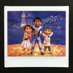 polaroid movie still of pixar's coco, artwork by gaston bussiere, craig mullins, trending on artstation