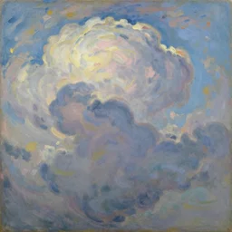 the oracle of clouds by ross tran and claude monet, oil on canvas, trending art station