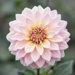a pastel creamy pink dahlia blossom, watercolor, artstation, moody