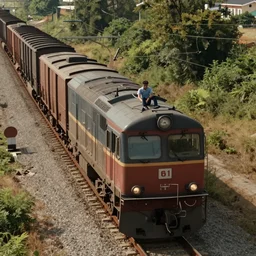 riding above a high speed freight train is a mad man, doppler effect, style