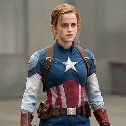 photograph of emma watson as captain america in 1 9 4 2