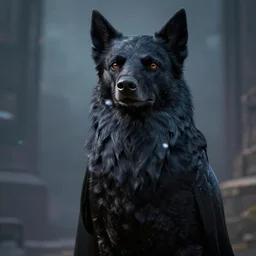 portrait dog cleric artstation, raven. style greg rutkowsk, octane render, unreal engine 6, epic game graphics, fantasy, ciberpunk, conceptual art, ray tracing