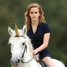 portrait of emma watson riding a unicorn, beautiful eyes, sylvain sarrailh, artstation, ismail inceoglu