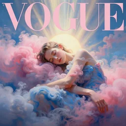 3 d, pink and blue smoke, sun rays, sleepy fashion model, poster art, high detail, intricate oil painting, multiple exposure, heaven mood, hyperrealism, 3 d, vogue cover style, by tooth wu and wlop and beeple and greg rutkowski