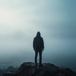 wanderer above the sea of fog cyberpunk version