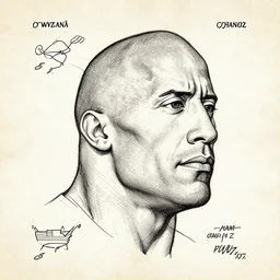 US patent Drawing schematics of Dwayne johnson's head