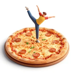 pizza with a guy tap dancing on top