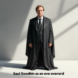 “ dystopian propaganda poster of saul goodman as an evil overlord ”