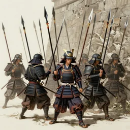 outnumbered samurai defending against a wall of pikes. intricate, elegant, highly detailed, digital painting, artstation, concept art, sharp focus, illustration, by justin gerard and artgerm, 8 k