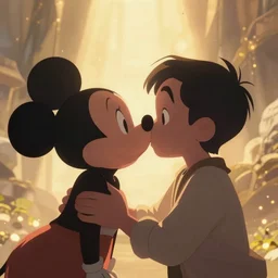 forehead kiss by disney concept artists, vector, blunt borders, rule of thirds, godly light, soft light, golden ratio