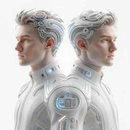symmetry!! portrait of male engineer, tech wear, scifi, glowing lights!! intricate elegant, highly detailed, digital painting, artstation, concept art, smooth, sharp focus, illustration, art by artgerm and greg rutkowski and alphonse mucha