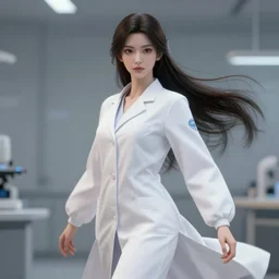 beautiful scientist girl in white robe, slim, graceful, digital art, photorealism, character design, hd, 4k,