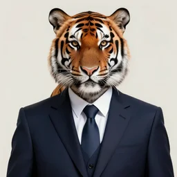 a tiger in a suit, digital art