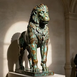 Une statue monumentale en plein-pied de Harambe, bronze poli, fonte à la cire perdue, Collection du Musée du Louvre