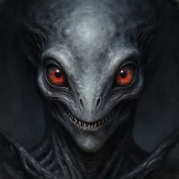 close up sci - fi cosmic horror art simon stalenhag reptile eyes, gray and black skin, elegant, highly detailed, centered, digital painting, concept art, smooth, sharp focus, illustration, artgerm, tomasz alen kopera, peter mohrbacher, donato giancola, joseph christian leyendecker, wlop, frank frazetta