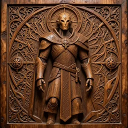 a medieval android priest. skin is made of intricately detailed woodcut plate. macro face portrait shot arcane ethereal spiritual holy medieval. world of warcraft fullbody charachter illustration 8 k concept art. by wlop, loish, machine. delusions, holosomnia. 2 0 2 2 award winning videogame charachter illustration.
