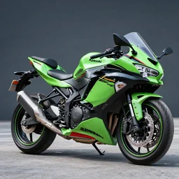 Kawasaki ninja zx250 motorbike, 35mm wide angle, photorealistic, extremely realistic