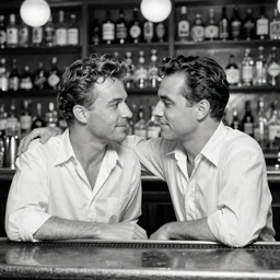 gay couple on a bar in paris, 4 0 s, photograph
