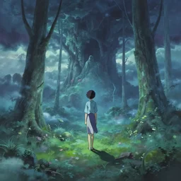 a high definition screenshot from the hauntingly beautiful science fiction anime film ; a strange and ethereal dreamscape, digital painting by makoto shinkai, patrick faulwetter, ryan glitter concept artist, surrealism, trending on artstation