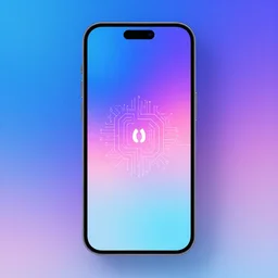 A desktop wallpaper that visualizes AI, stylistic, visualize, Machine Learning, iPhone wallpaper, gradient, surrealism