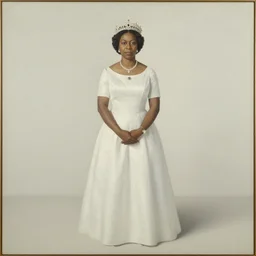 the queen amala, painting, pale, wide shot, symmetrical,