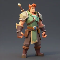 rpg game hero trending on artstation unreal engine low poly