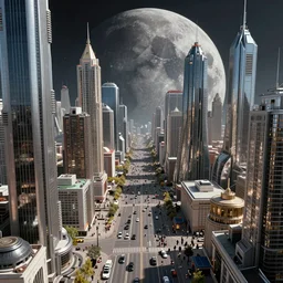 Street photo in a crowded future city on Moon, Neo Norilsk, sci-fi, 35mm, intricate, very very beautiful, elegant, highly detailed, smooth, Unreal Engine 5, sharp focus, by Evgeny Zubkov, by Marat Zakirov, trending on Behance